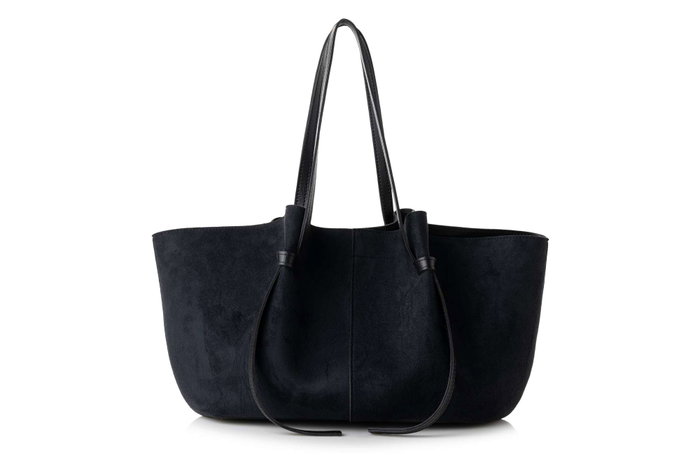 Vince Camuto Bolso de Hombro Foggia Suede Negro Cuero de Polivinilo